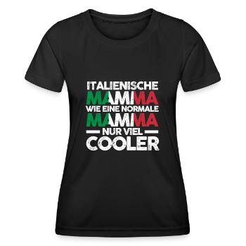 Italienerin Italienische Mamma Italien Mutter Mama - Frauen Funktions-T-Shirt - Schwarz - Vorne - AI Model Female 172 light (172cm)