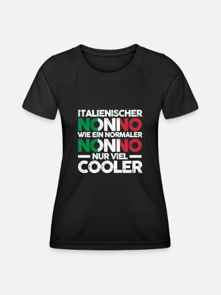 Italia Nonno Italienischer Opa Italiener Italien - Frauen Funktions-T-Shirt - Schwarz