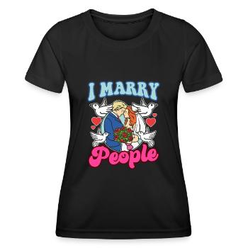 Ich heirate Leute zum Priester geweiht - Frauen Funktions-T-Shirt - Schwarz - Vorne - AI Model Female 172 light (172cm)
