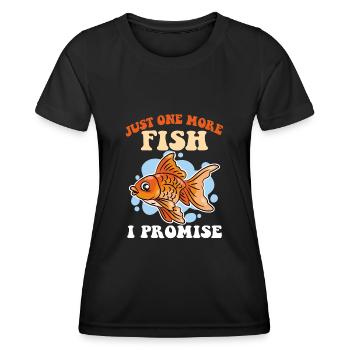 Nur noch ein Fisch Ich verspreche Aquarienbesitzer - Frauen Funktions-T-Shirt - Schwarz - Vorne - AI Model Female 172 light (172cm)