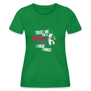 Baseball Fan Coach Vintage Batter - Women's Functional T-Shirt - kelly green - Front - AI Model Female 172 dark (172cm)