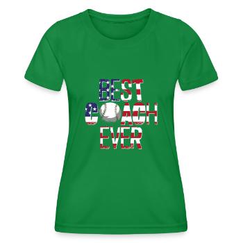 Baseball Fan Coach Vintage - Frauen Funktions-T-Shirt - Kelly Green - Vorne - AI Model Female 172 dark (172cm)