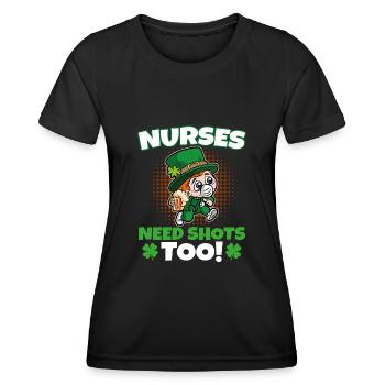 Krankenschwestern brauchen auch Schüsse St. - Frauen Funktions-T-Shirt - Schwarz - Vorne - AI Model Female 172 light (172cm)