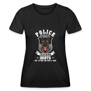 Deutscher Schäferhund Polizeihund Polizei Hund - Frauen Funktions-T-Shirt - Schwarz - Vorne - AI Model Female 172 light (172cm)