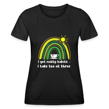 Tea lovers, tea drinkers, tea time - Women's Functional T-Shirt - black - Front - AI Model Female 172 light (172cm)