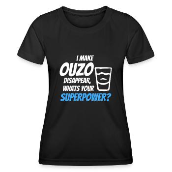 J’ai laissé disparaître l’ouzo - T-shirt sport Femme - noir - Devant - AI Model Female 172 light (172cm)