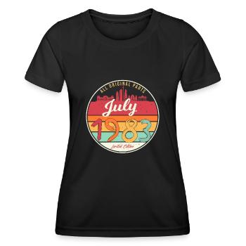 Tous les originaux 1983 en juillet - T-shirt sport Femme - noir - Devant - AI Model Female 172 light (172cm)