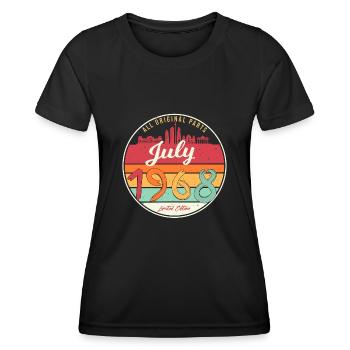 1968 Juli Retro - Frauen Funktions-T-Shirt - Schwarz - Vorne - AI Model Female 172 light (172cm)