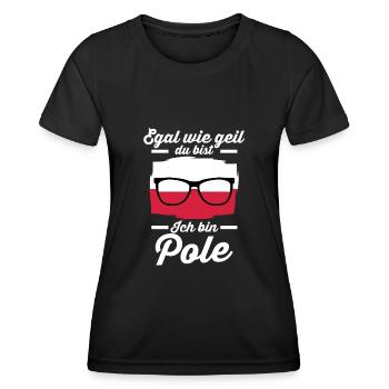 Polska Pole Polnisches Polen - Frauen Funktions-T-Shirt - Schwarz - Vorne - AI Model Female 172 light (172cm)