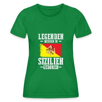 Sicilia Sizilien Sizilianer Sizilianisches - Frauen Funktions-T-Shirt - Kelly Green - Vorne - AI Model Female 172 dark (172cm)