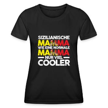 Sizilianerin Sizilienische Mamma Sizilien Mutter M - Frauen Funktions-T-Shirt - Schwarz - Vorne - AI Model Female 172 light (172cm)