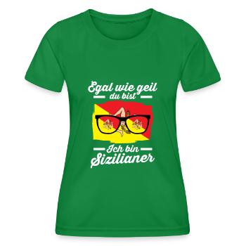 Sicilia Sizilianer Sizilianisches Sizilien - Frauen Funktions-T-Shirt - Kelly Green - Vorne - AI Model Female 172 dark (172cm)