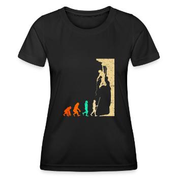 Vintage Bergsteiger Klettern Kletterer Bouldering - Frauen Funktions-T-Shirt - Schwarz - Vorne - AI Model Female 172 light (172cm)