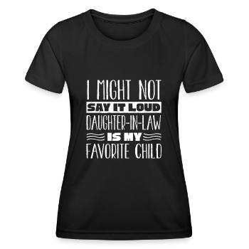 Belle-fille Mon enfant préféré - T-shirt sport Femme - noir - Devant - AI Model Female 172 light (172cm)