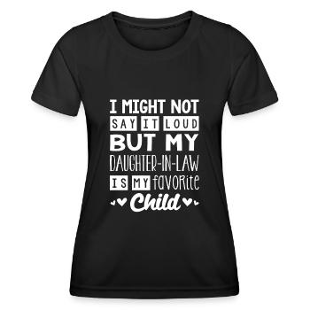 Belle-fille Mon enfant préféré - T-shirt sport Femme - noir - Devant - AI Model Female 172 light (172cm)