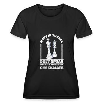Schachmatt Schach Weisheit Königsfigur Damen Spiel - Frauen Funktions-T-Shirt - Schwarz - Vorne - AI Model Female 172 light (172cm)