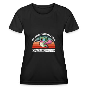 Retro Vintage My Spirit Animal Is A Hummingbird - Women's Functional T-Shirt - black - Front - AI Model Female 172 light (172cm)