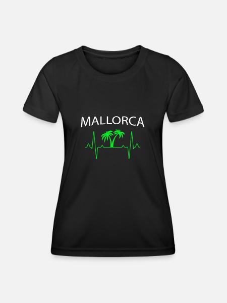 Mallorca Herzschlag - Frauen Funktions-T-Shirt - Schwarz