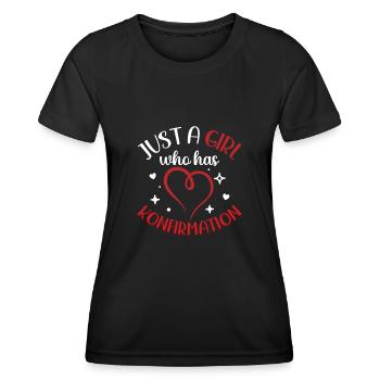 Just a girl who has Konfirmation - Frauen Funktions-T-Shirt - Schwarz - Vorne - AI Model Female 172 light (172cm)