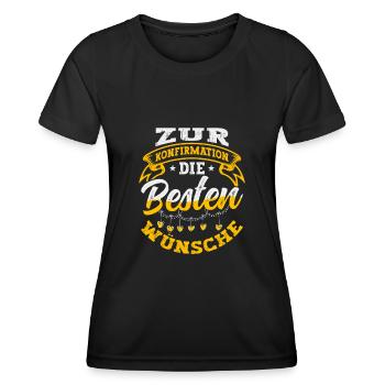 Konfirmation die Besten Wünsche Konfirmand - Frauen Funktions-T-Shirt - Schwarz - Vorne - AI Model Female 172 light (172cm)