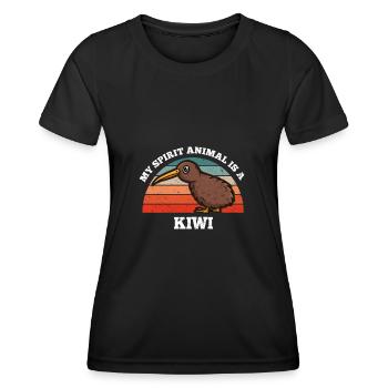 Oiseau néo-zélandais My Spirit Animal est un kiwi - T-shirt sport Femme - noir - Devant - AI Model Female 172 light (172cm)
