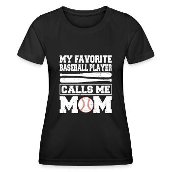 Joueur de baseball Équipe de baseball - T-shirt sport Femme - noir - Devant - AI Model Female 172 light (172cm)