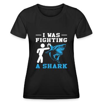 Great White Shark Hammer Shark - Women's Functional T-Shirt - black - Front - AI Model Female 172 light (172cm)