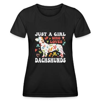 Dachshund Rough-haired Dachshund - Women's Functional T-Shirt - black - Front - AI Model Female 172 light (172cm)