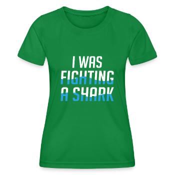 Great White Shark Hammer Shark - Women's Functional T-Shirt - kelly green - Front - AI Model Female 172 dark (172cm)