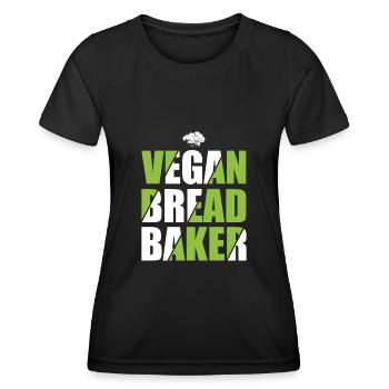 Vegan Bread Baker - Frauen Funktions-T-Shirt - Schwarz - Vorne - AI Model Female 172 light (172cm)