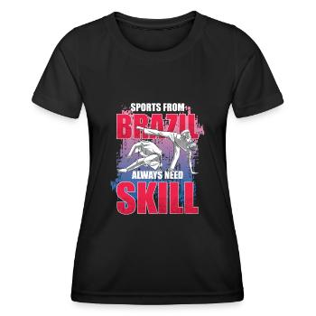 Les sports du Brésil ont toujours besoin d’habileté - Capoeira - T-shirt sport Femme - noir - Devant - AI Model Female 172 light (172cm)