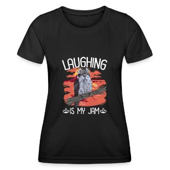 Laughing Is My Jam - Kookaburra - Women's Functional T-Shirt - black - Front - AI Model Female 172 light (172cm)