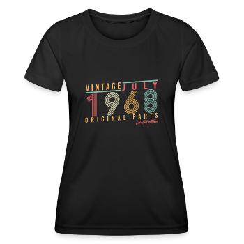 1968 Juli Limitierte Edition - Frauen Funktions-T-Shirt - Schwarz - Vorne - AI Model Female 172 light (172cm)