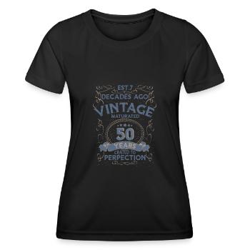 Vintage Legendary - Aged perfectly 50th birthday - Women's Functional T-Shirt - black - Front - AI Model Female 172 light (172cm)