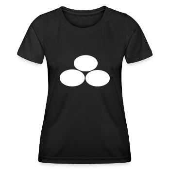 Trois ovales blancs - T-shirt sport Femme - noir - Devant - AI Model Female 172 light (172cm)