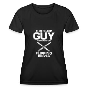 Knife Collector Designs Messerfan Knife Maker - Women's Functional T-Shirt - black - Front - AI Model Female 172 light (172cm)