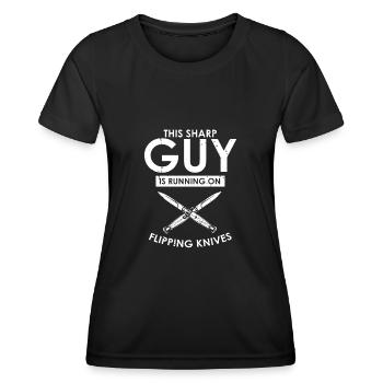 Knife Collector Designs Messerfan Knife Maker - Women's Functional T-Shirt - black - Front - AI Model Female 172 light (172cm)