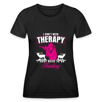 Hunter Hunting Deer Hunting Hunter - Women's Functional T-Shirt - black - Front - AI Model Female 172 light (172cm)