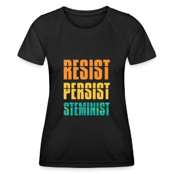 Résister à Persist Steminist - T-shirt sport Femme - noir - Devant - AI Model Female 172 light (172cm)
