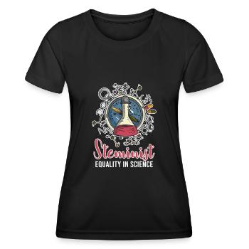 Steminist - Equality In Science - Frauen Funktions-T-Shirt - Schwarz - Vorne - AI Model Female 172 light (172cm)