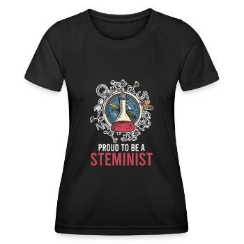Proud To Be A Steminist - Frauen Funktions-T-Shirt - Schwarz - Vorne - AI Model Female 172 light (172cm)