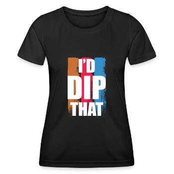 I'd Dip That - Dodgeball Player - Frauen Funktions-T-Shirt - Schwarz - Vorne - AI Model Female 172 light (172cm)