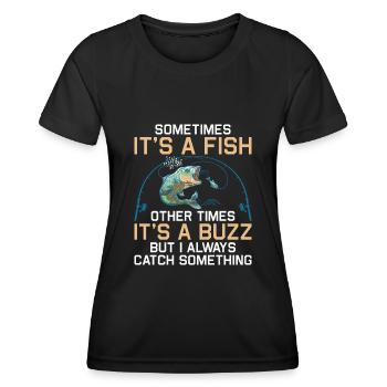 Pêche Pêche Pêcheur Pêche Canne à pêche - T-shirt sport Femme - noir - Devant - AI Model Female 172 light (172cm)