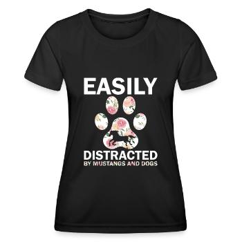 Chiens Chevaux Pitbull Buldogge Terrier - T-shirt sport Femme - noir - Devant - AI Model Female 172 light (172cm)