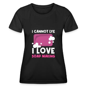 Je ne peux pas lessiver J’aime faire du savon - T-shirt sport Femme - noir - Devant - AI Model Female 172 light (172cm)