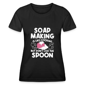 Funny Soap Making - Frauen Funktions-T-Shirt - Schwarz - Vorne - AI Model Female 172 light (172cm)
