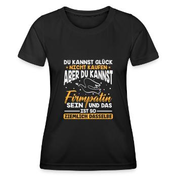 Firmpatin Glück Spruch Firmung - Frauen Funktions-T-Shirt - Schwarz - Vorne - AI Model Female 172 light (172cm)
