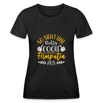 So sieht eine richtig coole Firmpatin aus - Frauen Funktions-T-Shirt - Schwarz - Vorne - AI Model Female 172 light (172cm)