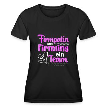 Firmpatin und Firmung ein Team - Frauen Funktions-T-Shirt - Schwarz - Vorne - AI Model Female 172 light (172cm)