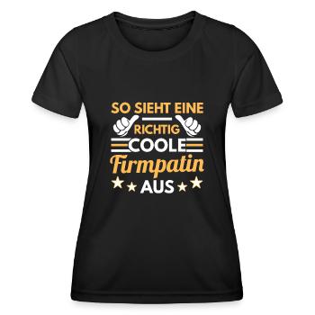 So sieht eine richtig coole Firmpatin aus - Frauen Funktions-T-Shirt - Schwarz - Vorne - AI Model Female 172 light (172cm)
